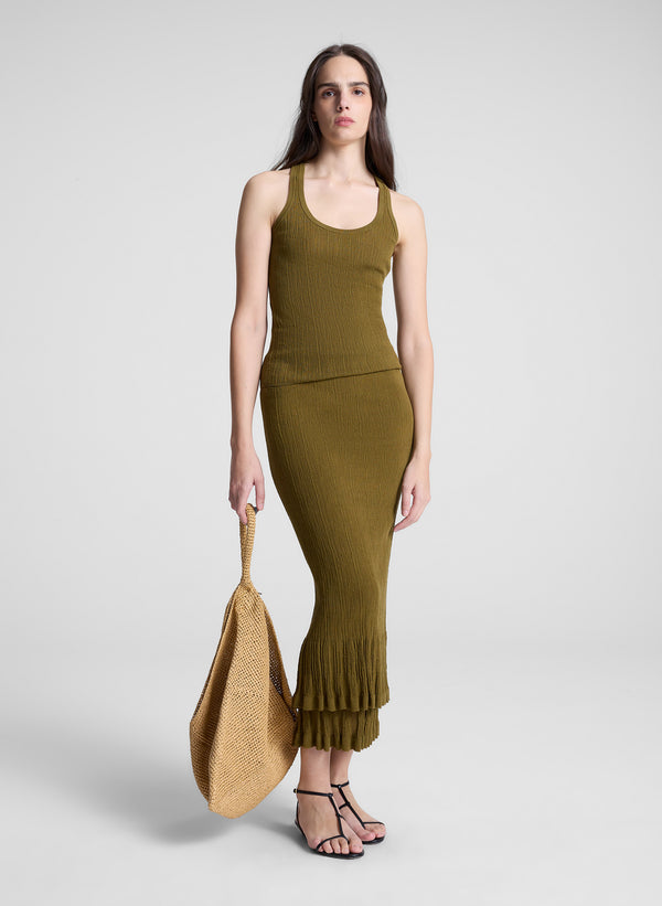 a.l.c. Iris Fine Cotton Knit Tank Hazel