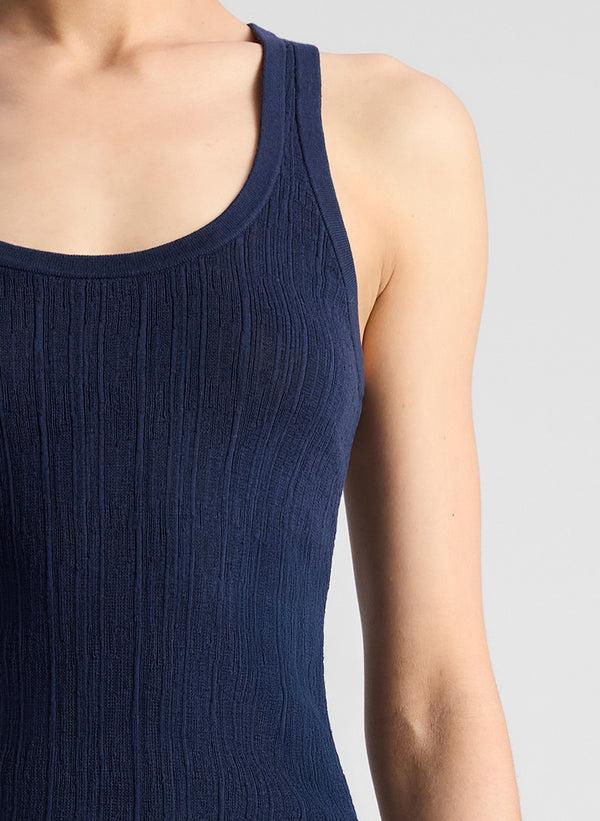 A.l.c. Iris Fine Cotton Knit Tank Navy