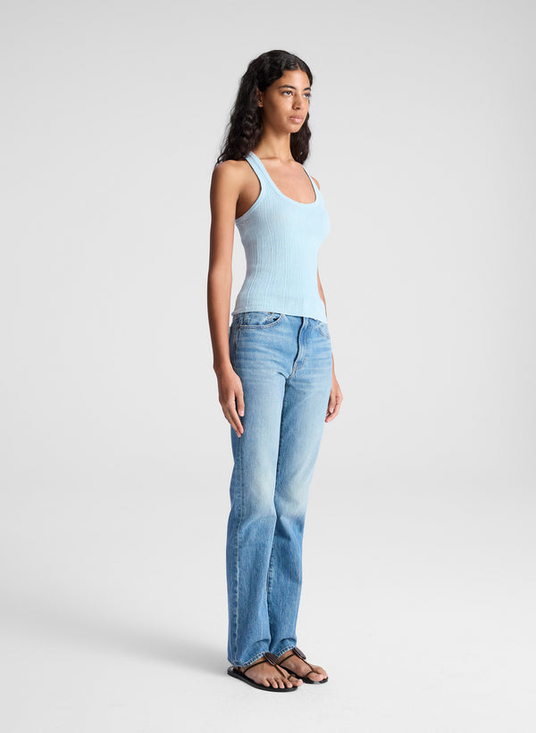 A.l.c. Iris Fine Cotton Knit Tank Sky Blue