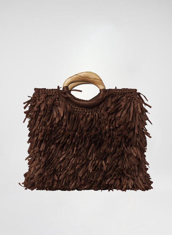 a.l.c. Isa Raffia Bag Chocolate