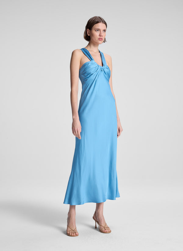A.l.c. Ivy Satin Midi Dress Blue Lagoon