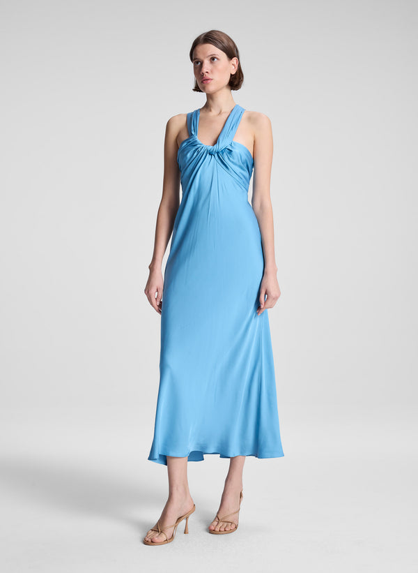 A.l.c. Ivy Satin Midi Dress Blue Lagoon