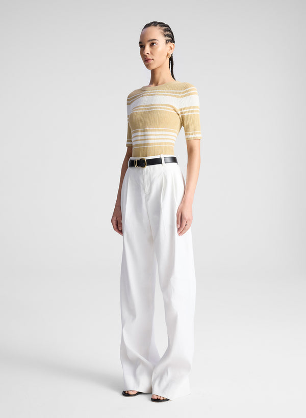 A.l.c. Jack Fine Cotton Knit Top Lark/Bright White