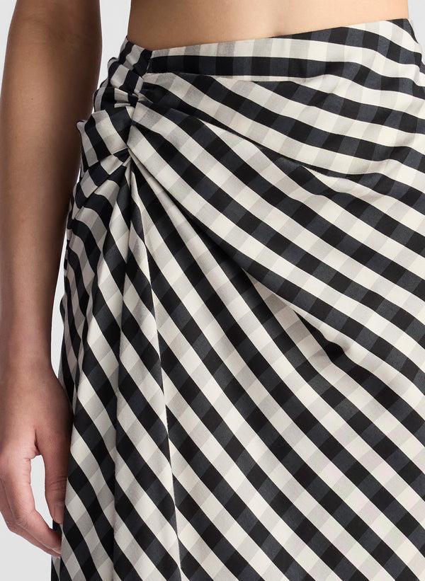 A.l.c. Jean Gingham Midi Skirt Black/Tan