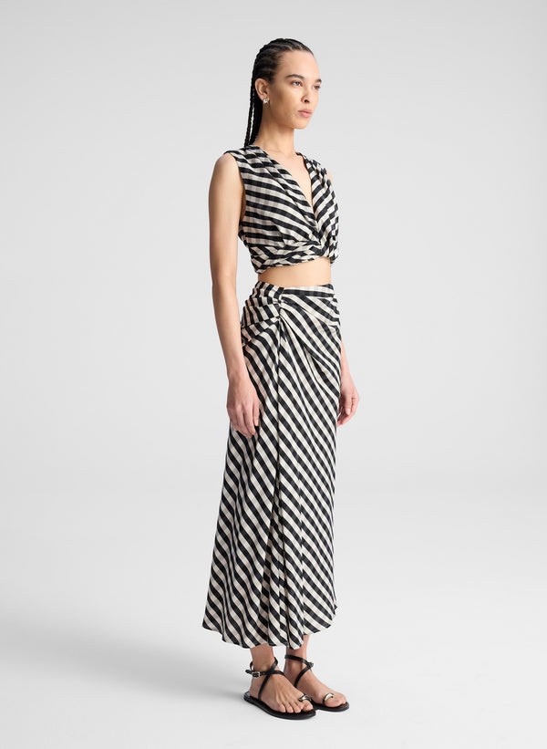 A.l.c. Jean Gingham Midi Skirt Black/Tan