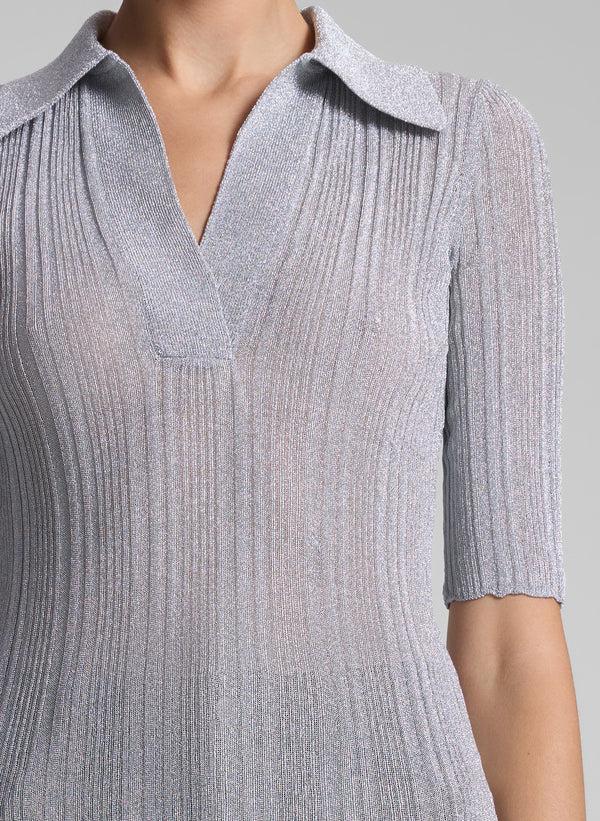 A.l.c. Joey Metallic Knit Top Mercury