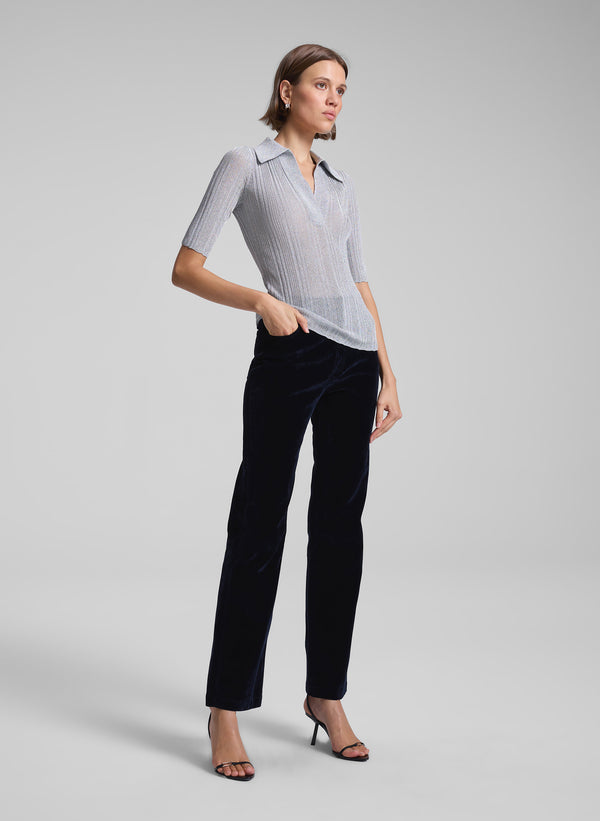 A.l.c. Joey Metallic Knit Top Mercury