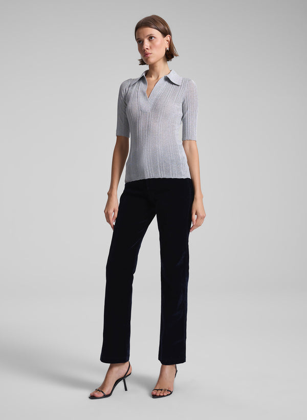 A.l.c. Joey Metallic Knit Top Mercury