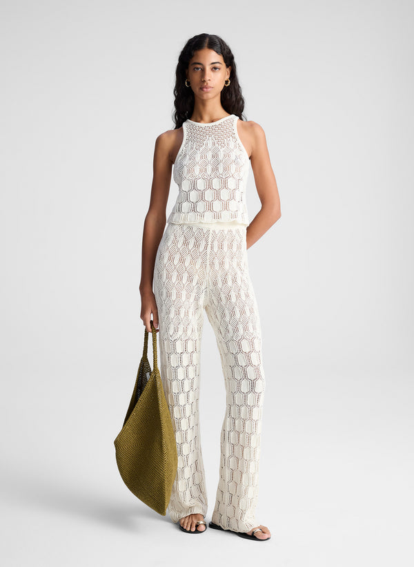 a.l.c. Jonas Crochet Knit Pant Off White