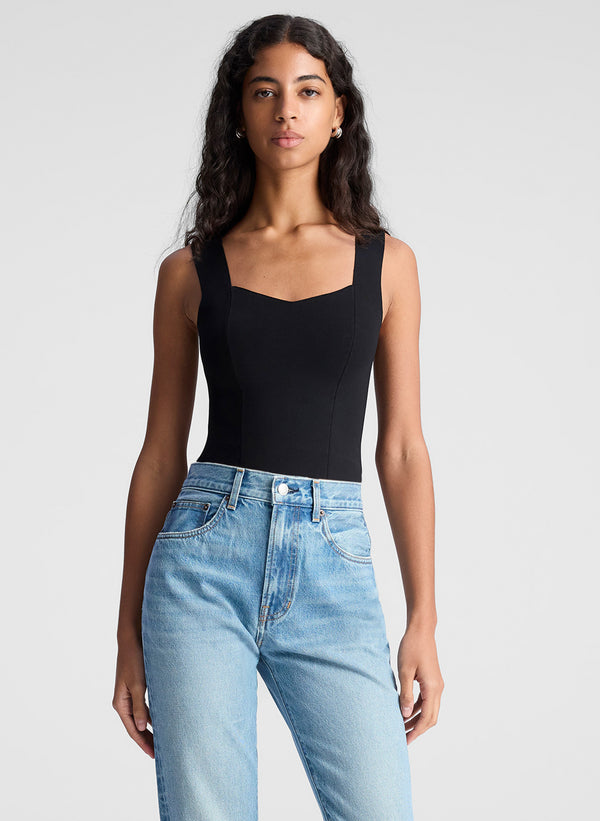 a.l.c. Jordana Compact Knit Top Black