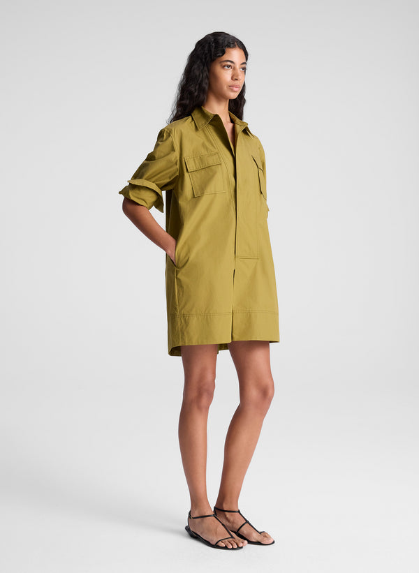 A.l.c. Jori Cotton Poplin Mini Dress Hazel