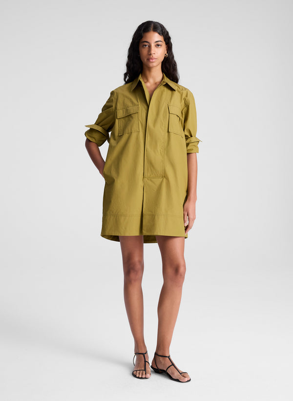 a.l.c. Jori Cotton Poplin Mini Dress Hazel