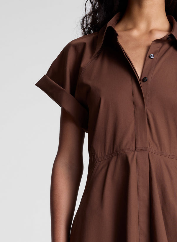 A.l.c. Julie Cotton Mini Shirtdress Milk Chocolate