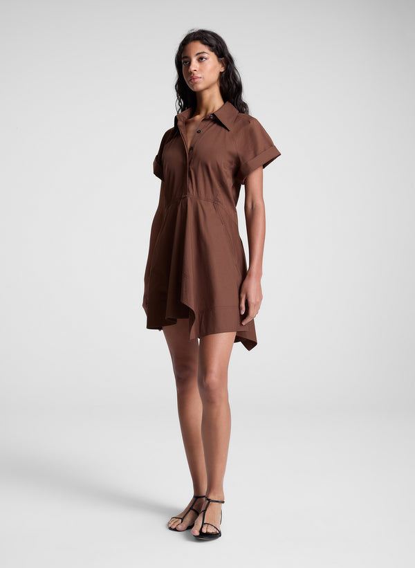 A.l.c. Julie Cotton Mini Shirtdress Milk Chocolate