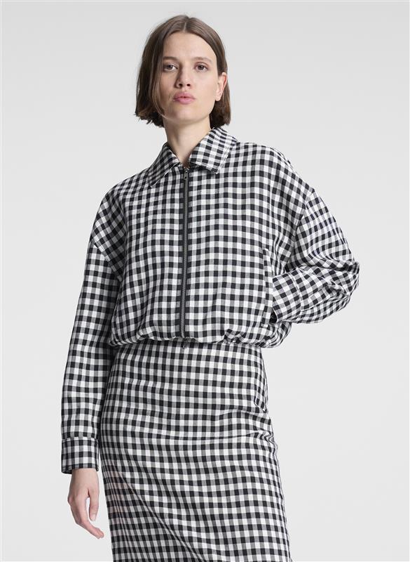 a.l.c. Kayden Tailored Gingham Jacket Black/Cream