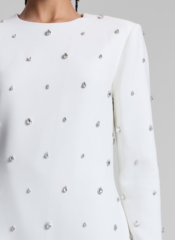 A.l.c. Kenna Embellished Mini Dress White/Crystal