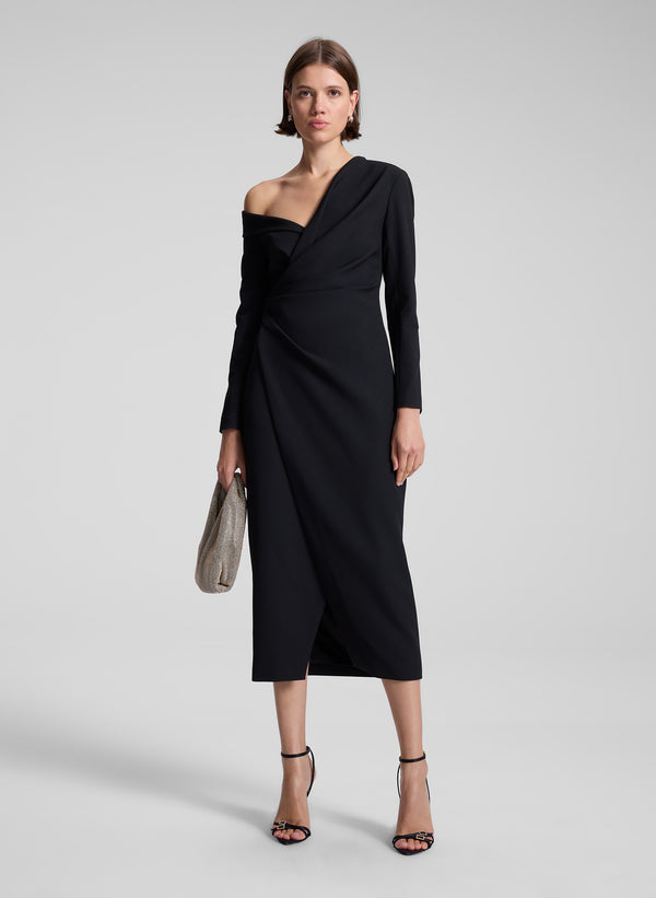 a.l.c. Kylah Asymmetric Midi Dress Black