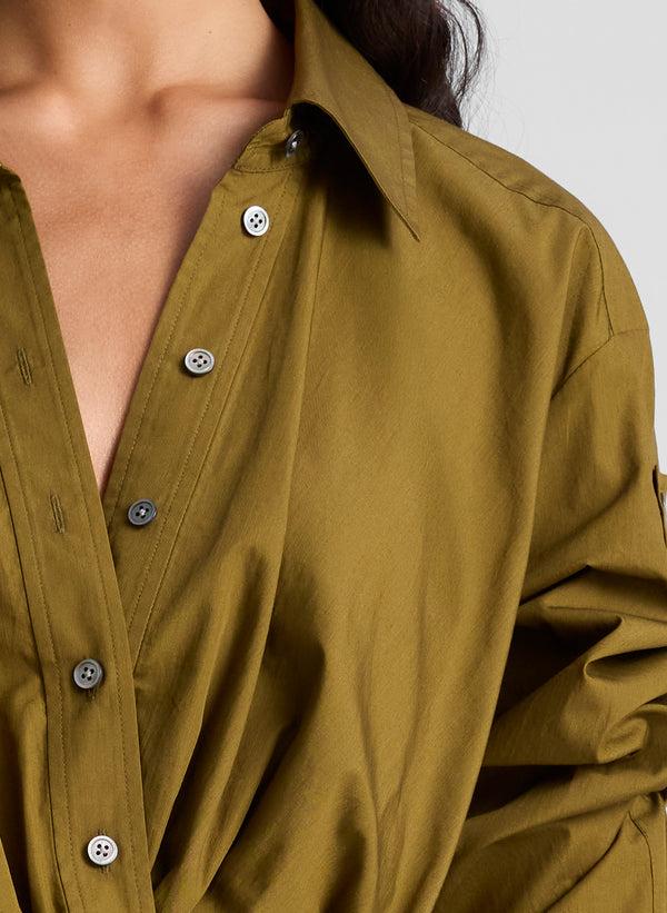 A.l.c. Leo Cropped Cotton Shirt Hazel