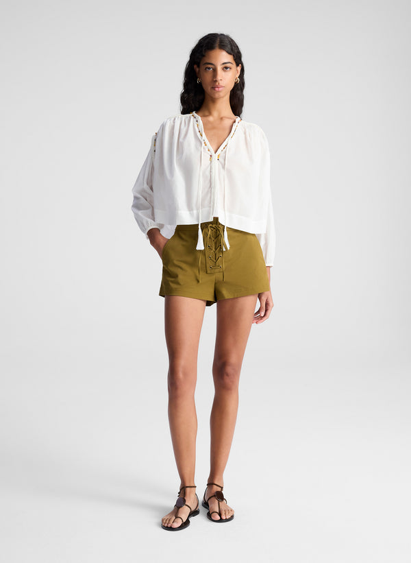 a.l.c. Leon Lace Up Short Hazel