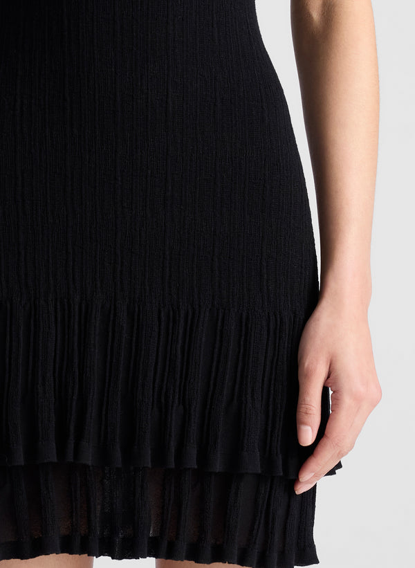 A.l.c. Lex Fine Cotton Knit Mini Dress Black