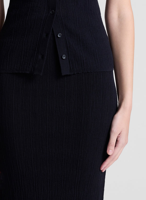 A.l.c. Lexi Fine Cotton Knit Midi Skirt Black