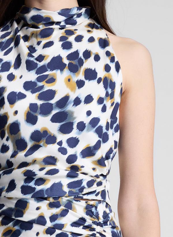 A.l.c. Lily Printed Sleeveless Top Navy/Light Blue