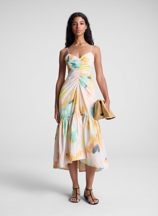 a.l.c. Lindsey Printed Midi Dress Floral Multi