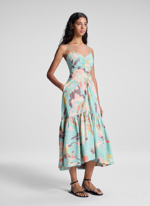 A.l.c. Lindsey Printed Midi Dress Mint Multi