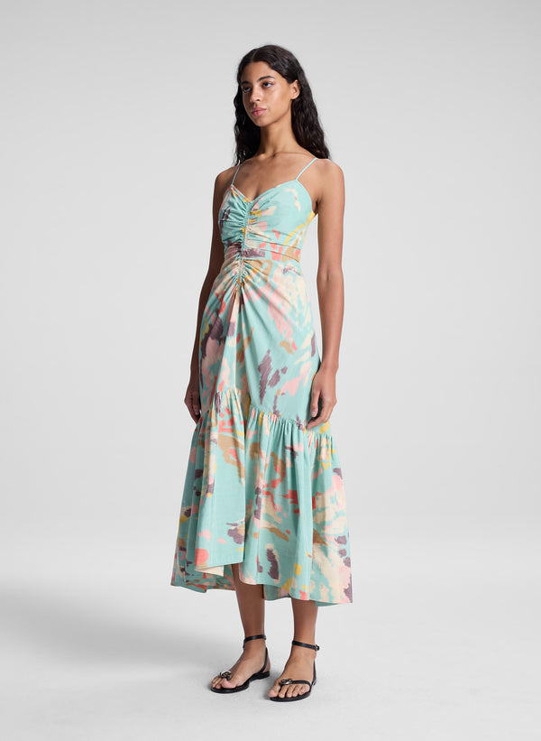 A.l.c. Lindsey Printed Midi Dress Mint Multi