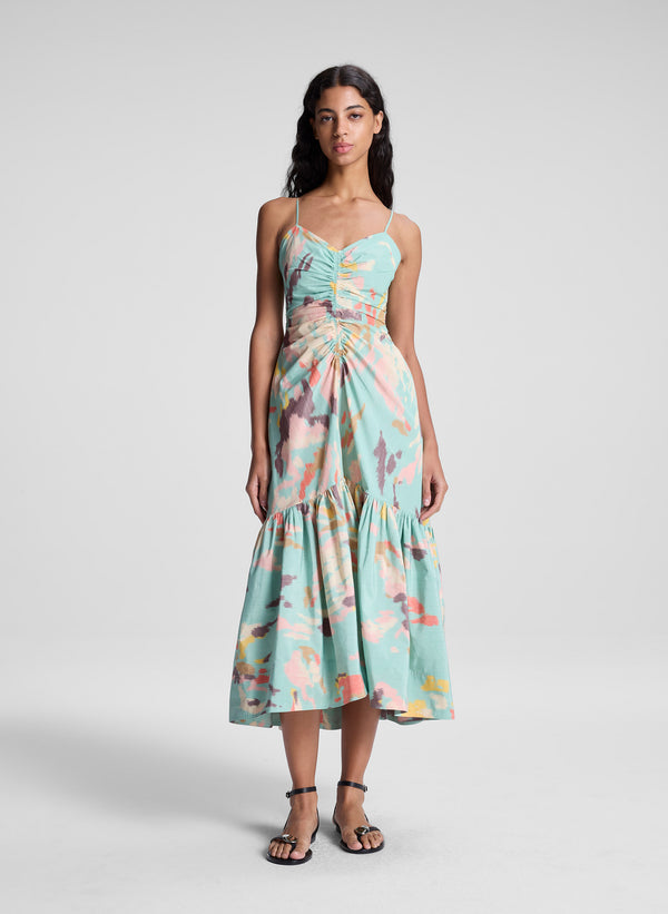 a.l.c. Lindsey Printed Midi Dress Mint Multi