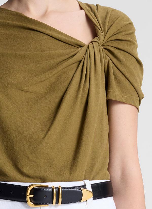 A.l.c. Liz Asymmetric Cotton Crepe Tee Hazel
