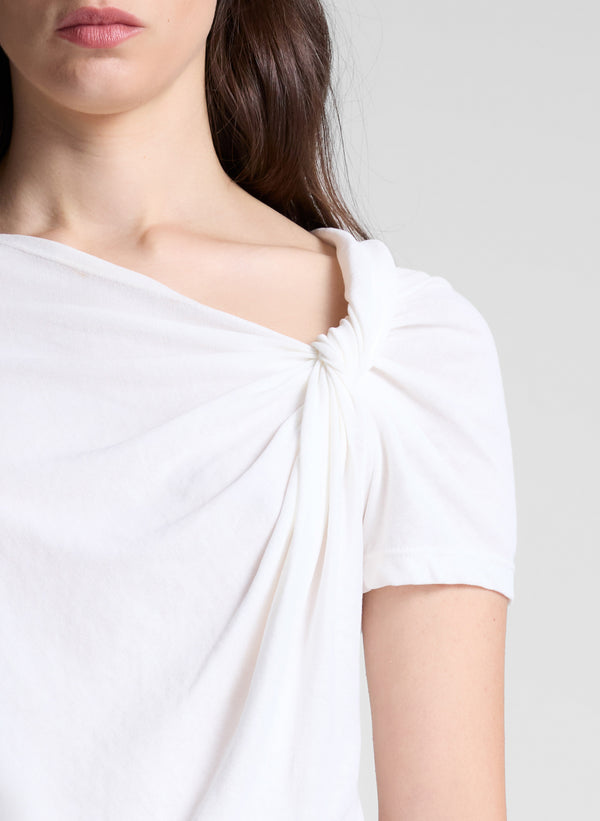 A.l.c. Liz Asymmetric Cotton Crepe Tee White