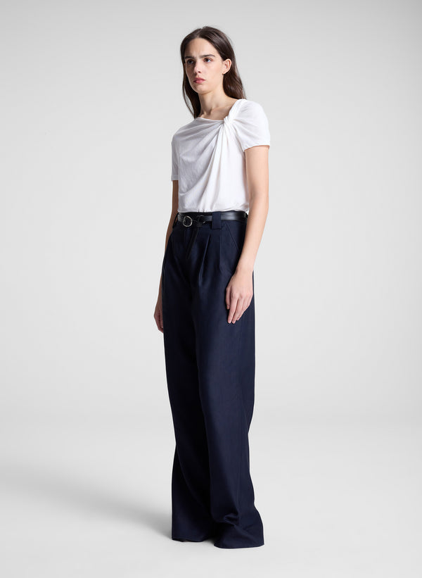 A.l.c. Liz Asymmetric Cotton Crepe Tee White