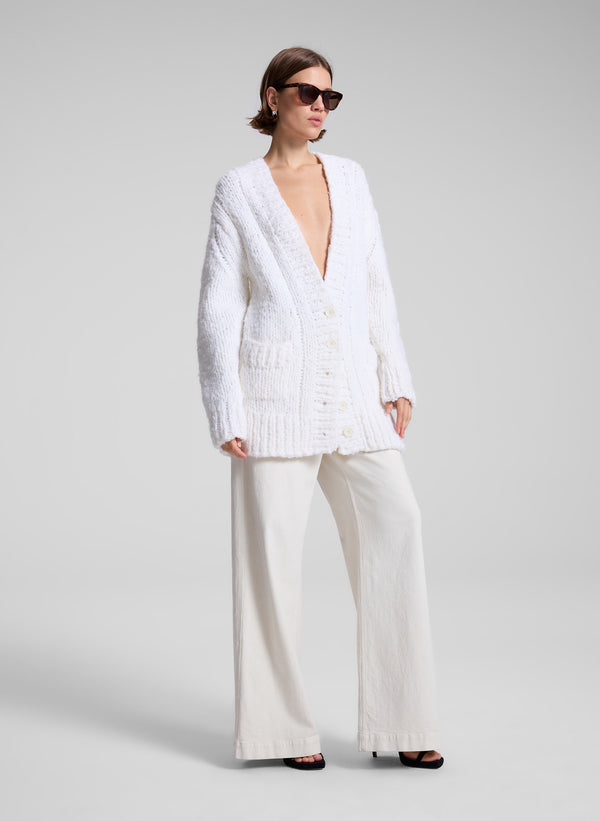 A.l.c. Lou Cashmere Silk Oversized Cardigan White