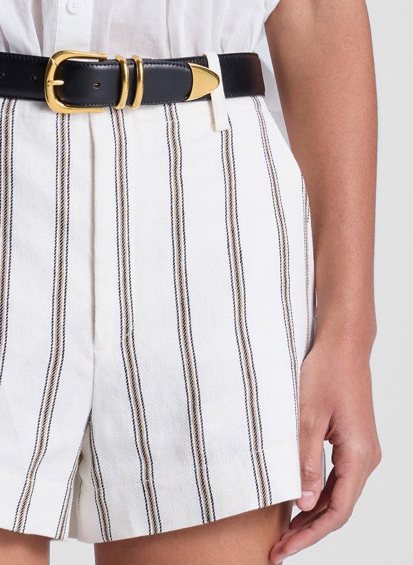 A.l.c. Mac Striped Linen Short Cream Stripe