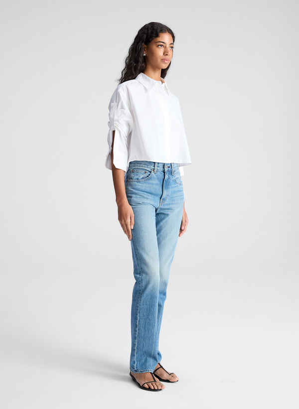 A.l.c. Maude Cropped Cotton Shirt White