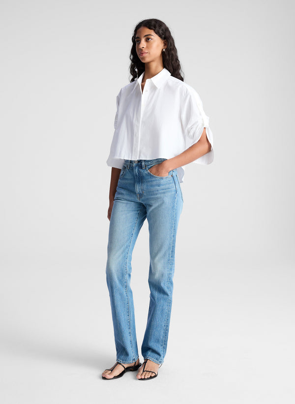 A.l.c. Maude Cropped Cotton Shirt White