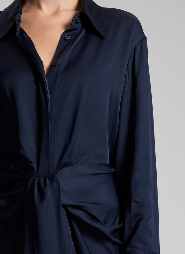 A.l.c. Mia Satin Mini Shirtdress Dark Sapphire