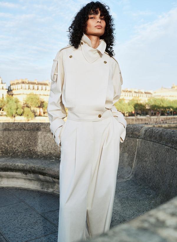 a.l.c. Miles Cropped Trench Jacket Light Limestone