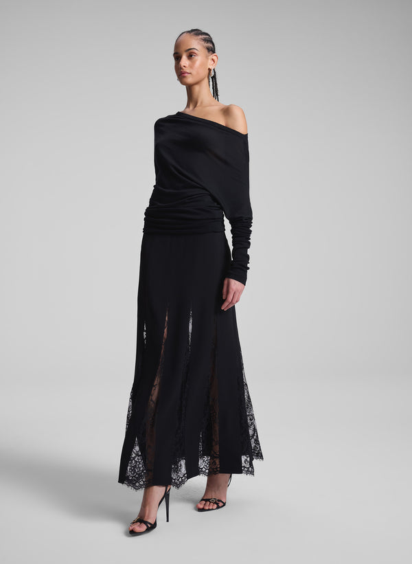 A.l.c. Mira Lace Midi Skirt Black/Black