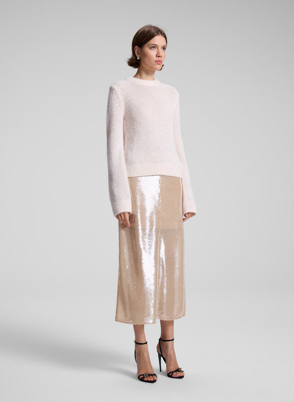 A.l.c. Monroe Soft Sequin Skirt Clear