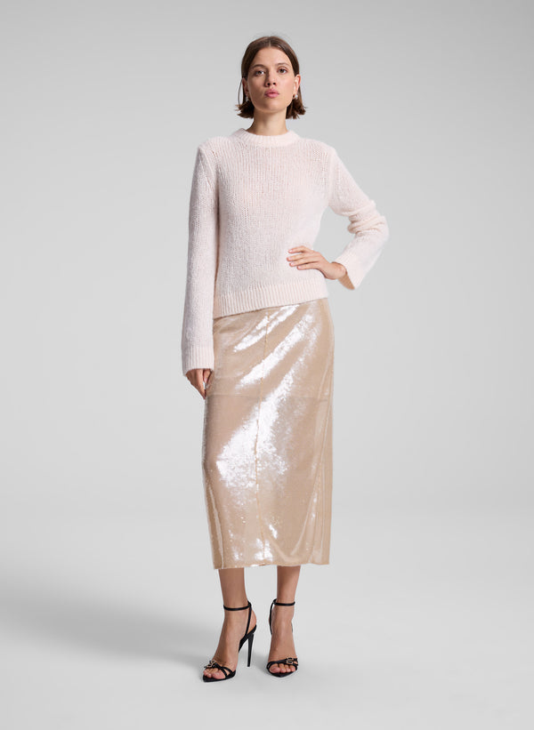 a.l.c. Monroe Soft Sequin Skirt Clear