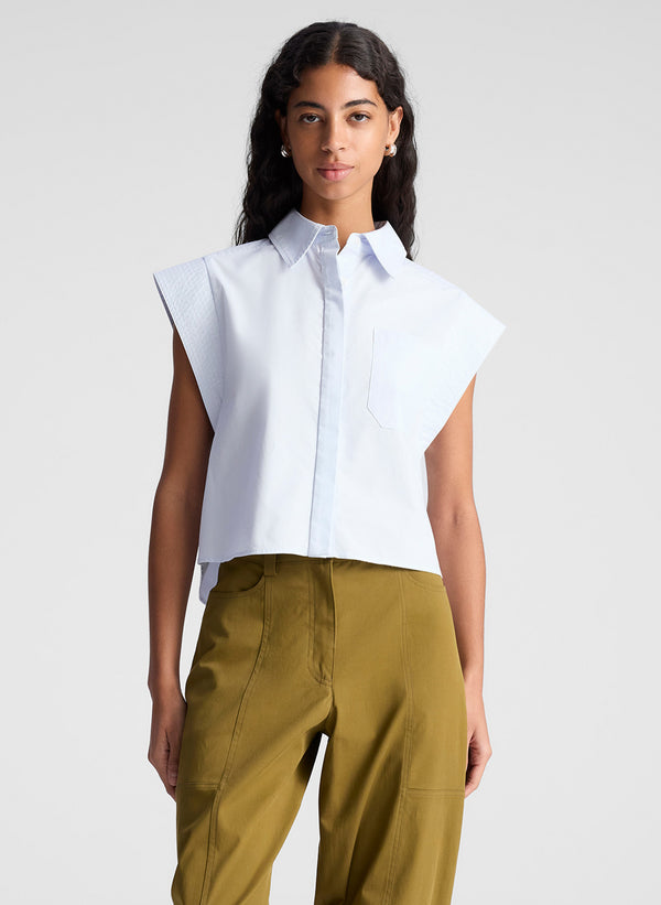 a.l.c. Monte Cotton Shirt Acqua