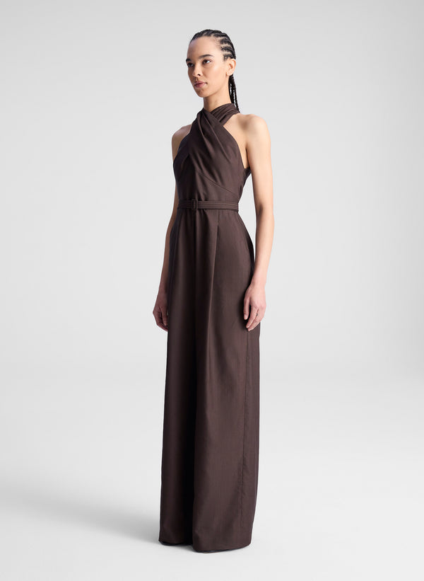 A.l.c. Murphy II Wide Leg Jumpsuit Dark Carob