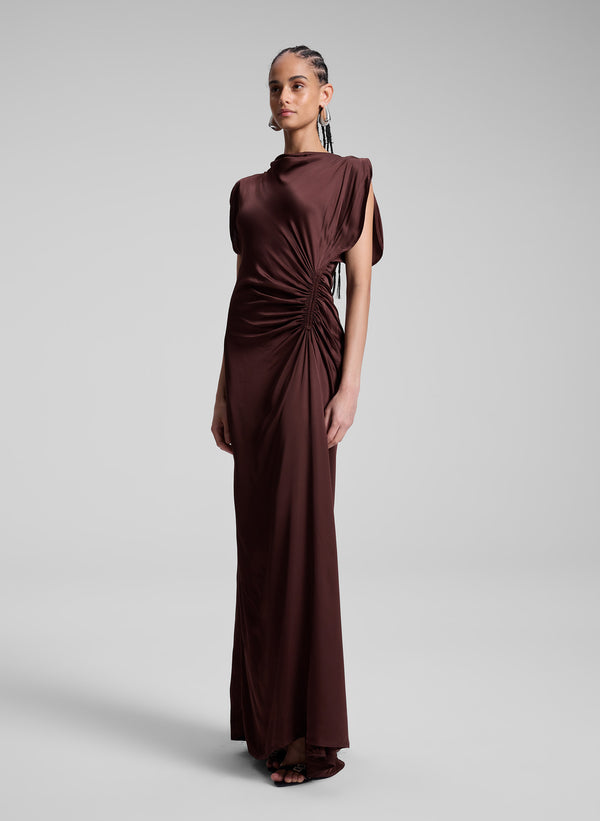 A.l.c. Nadia Satin Gown Chocolate Plum