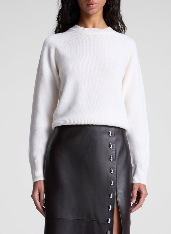 A.l.c. Naomi Studded Leather Midi Skirt Ganache