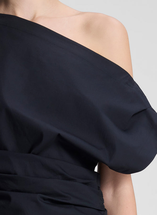 A.l.c. Nara Stretch Cotton Off Shoulder Top Black