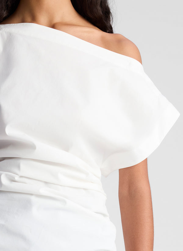 A.l.c. Nara Stretch Cotton Off Shoulder Top White