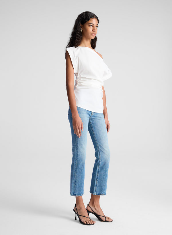 A.l.c. Nara Stretch Cotton Off Shoulder Top White