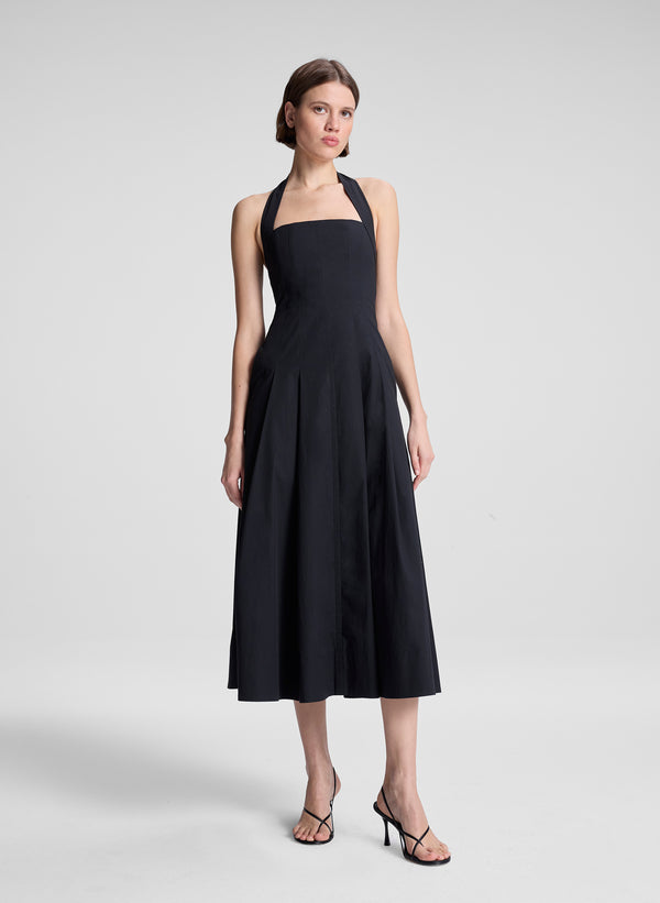 a.l.c. Natalie Stretch Cotton Midi Dress Black